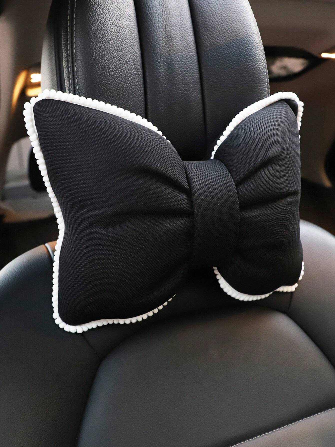 1pc Bow Design Car Neck Pillow, Car Accessories Women