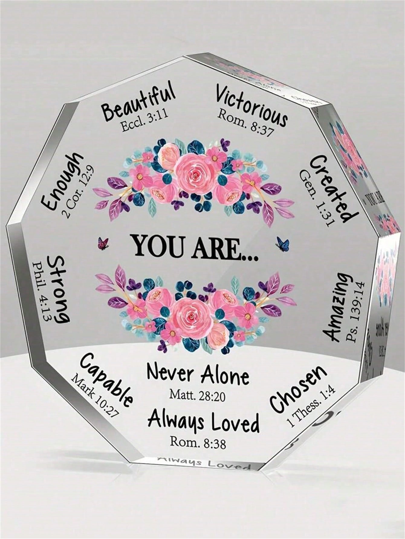 1pc Christian Acrylic Gift For Women, Birthday Gift, Inspirational Retro Gifts, Spiritual Gifts, Catholic Gift For Mom, Friend, Coworker, Sister, Christian Home Office Decor Sign Graduation