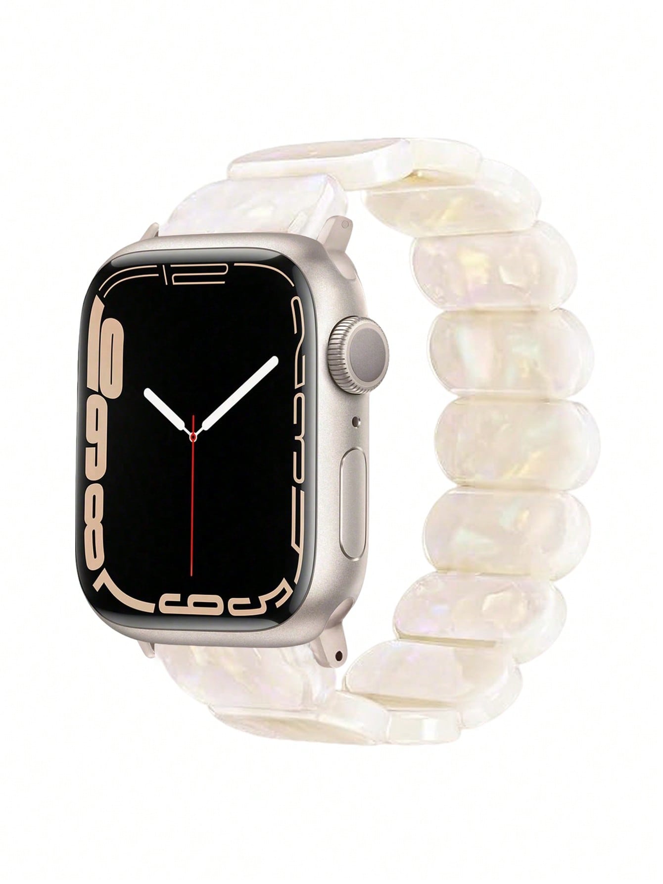 1pc Fashionable Minimalist Women's AppleWatch Band, Oval Resin Elastic Strap Style, Lightweight, Breathable, And Easy To Wear, Waterproof And Scratch-Resistant, Sizes Include 38/40/41mm, 42/44/45/49mm