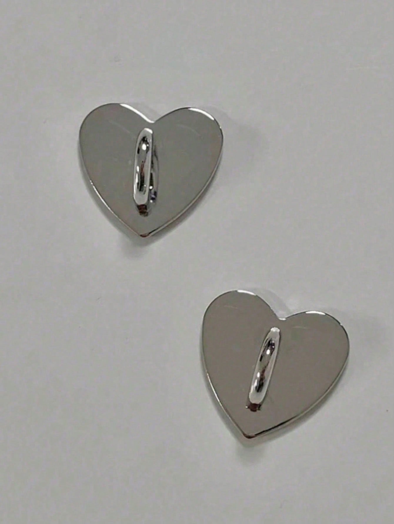 2/5/10pcs New Metal Smooth Heart-Shaped Stickers, DIY Jewelry Accessories, Handbag Decoration, Phone Case Accessories, Lanyard Decoration, Decorative Embellishments