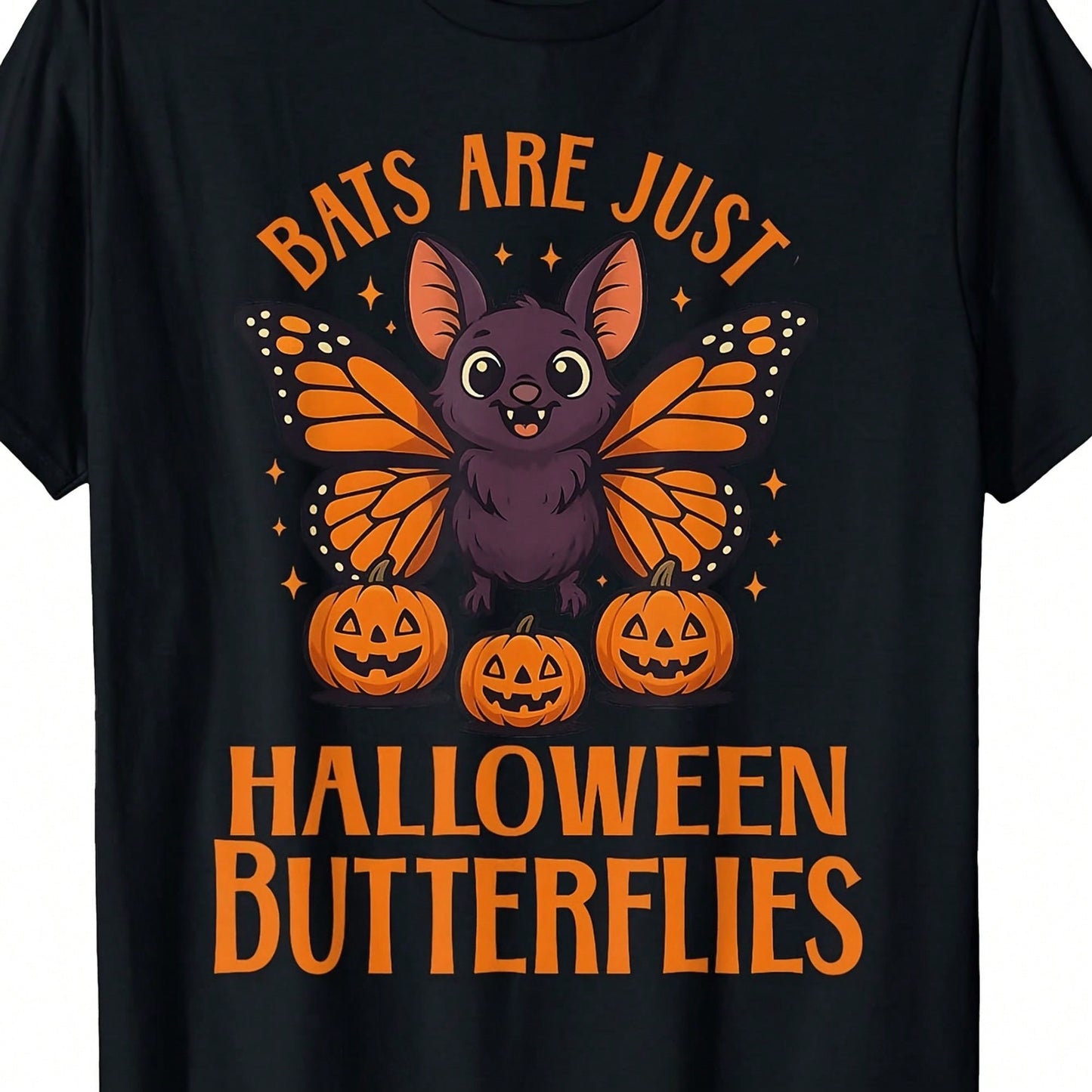 Cute And Scary Bat, Butterfly, Pumpkin, Fun Autumn T-Shirt