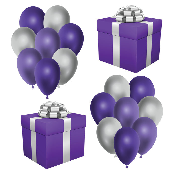 Dark Purple Balloons Half Sheet (Must Purchase 2 Half sheets - You Can Mix & Match)