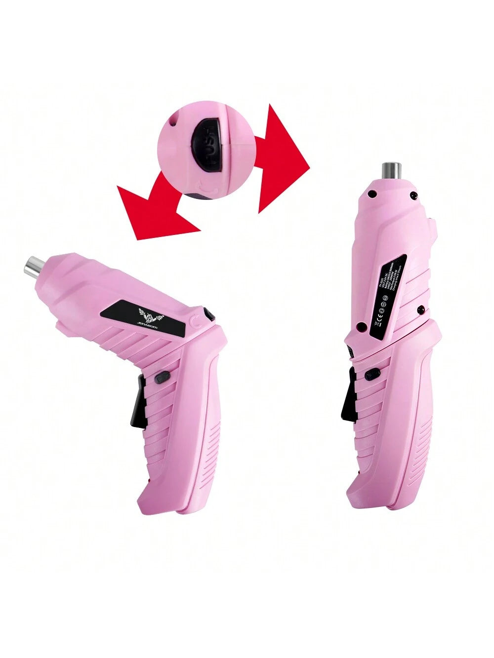 Electric Screwdriver Cordless Rechargeable Pink Small Power Drill Set 3.6V Li-Ion 3.5N.M Max Torque Electric Rotatable With Case LED Light Screwdriver For Home Office DIY Tools (Pink)