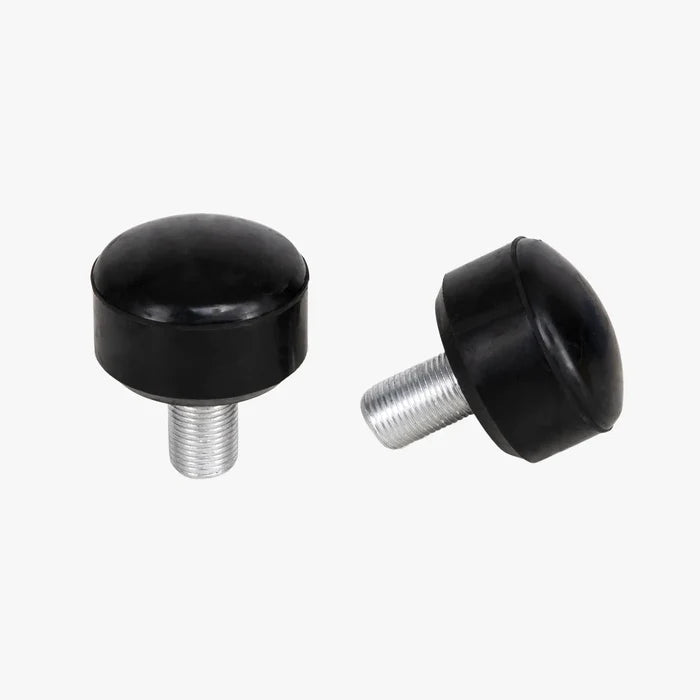 Two black stoppers on a white background