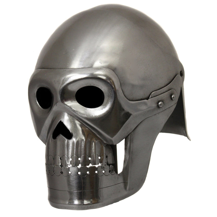 Handcrafted Fantasy Ghost Pirate Skeleton Battle Armor Helmet - Silver