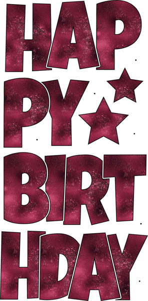 Happy Birthday 6 pc Ez Set Maroon Burgundy 4