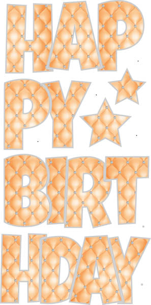 Happy Birthday 6 pc Ez Set Peach JEWELS