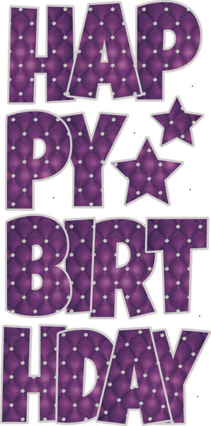 Happy Birthday 6 pc Ez Set Purple JEWELS