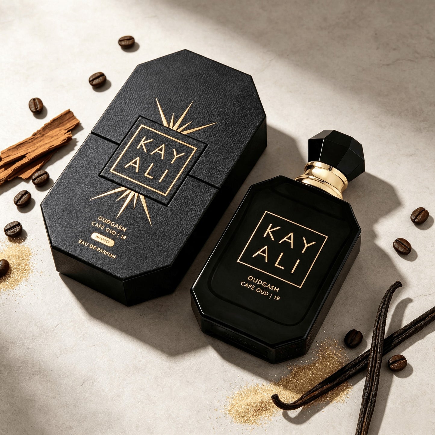 KAYALI 19 Oudgasm Cafe Oud| 19 Eau De Parfum Intense 3.4Oz 100ml Coffee Combined With Middle Eastern Deep Ebony, Allowing You To Feel The Rich And Smooth Coffee Wood Aroma Up Close, Leaving A Longer