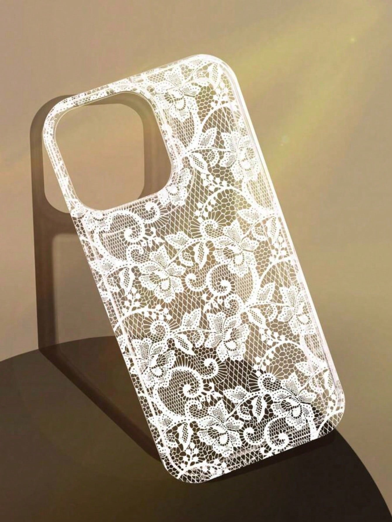 Lace 1pc Transparent Colorful Painting Girl Style Pure White Lace Pattern Shockproof Phone Case Suitable For IPhone 17/17 Pro/17 Pro Max/16/16 Pro/16 Plus/16 Pro Max/15/15 Pro/15 Pro Max/15 Plus/14/14