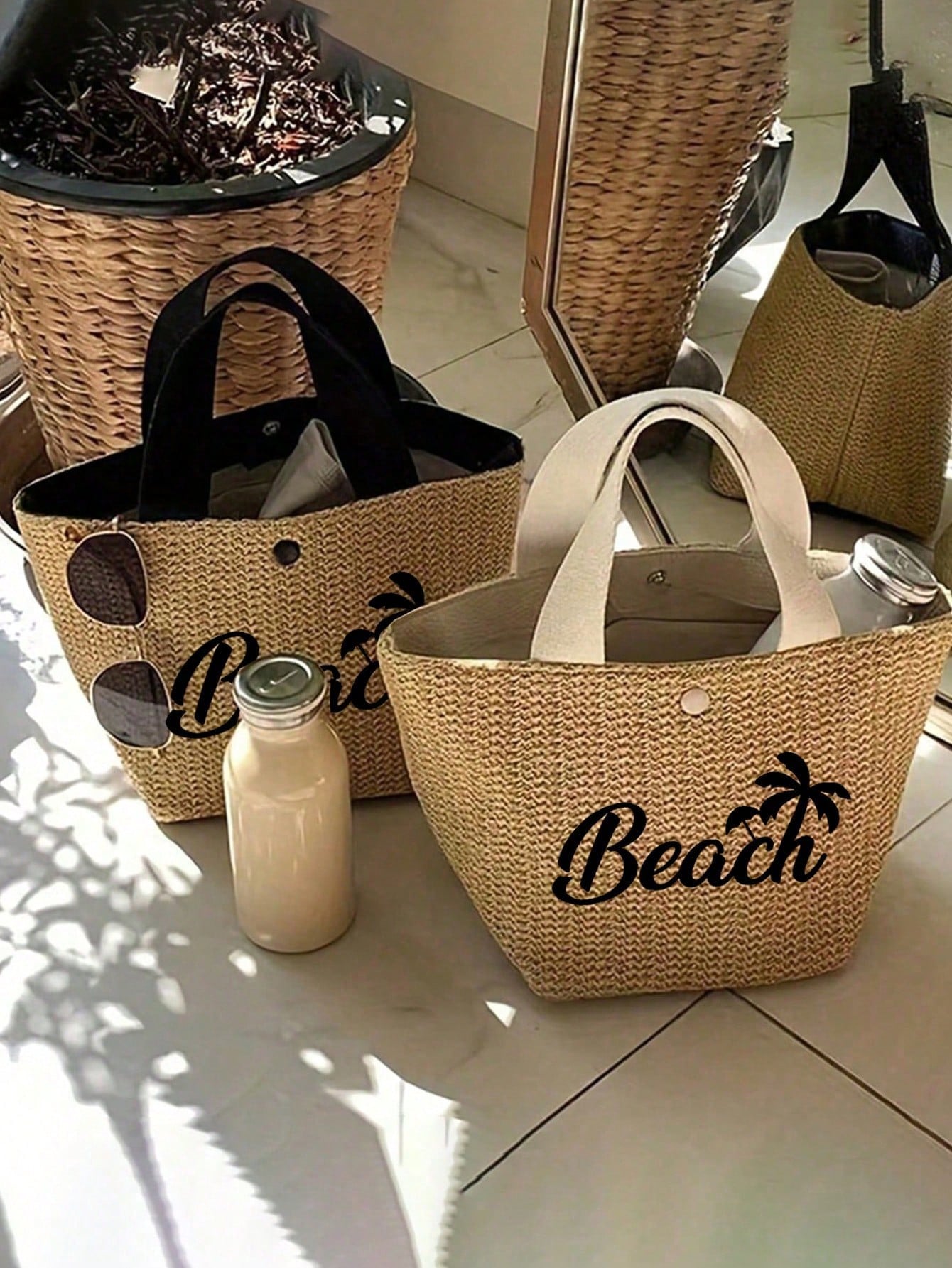 Lightweight Woven Tote Bag,Bech Bag,Women's Summer Crossbody Bag,Casual Handbag,Mini Minimalist,Outdoors,Summer Women Bags,Women Bags For Vacatio