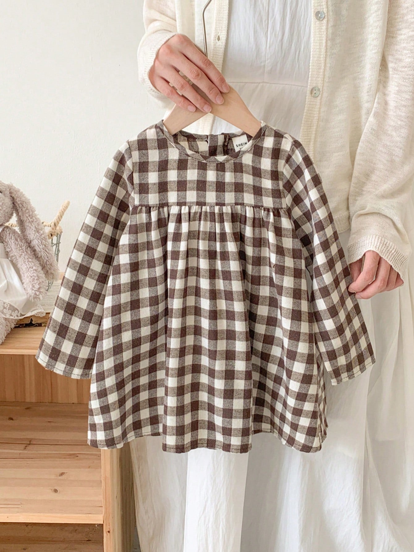 LMoss Kids LMoss Baby Girl Baby Girl Plaid Loose Casual Long Sleeve Dress, Autumn/Winter Baby Girl Plaid Dress