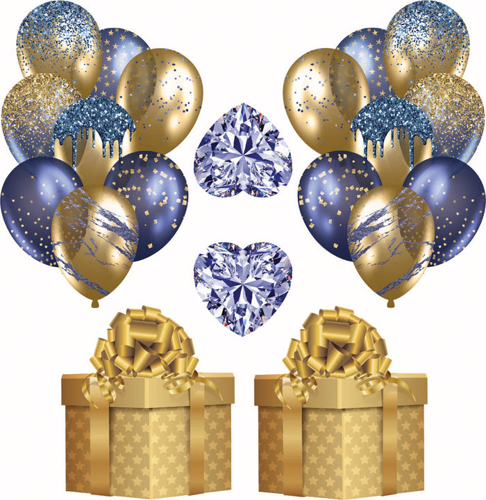 Navy and Gold Half Sheet (Must Purchase 2 Half sheets - You Can Mix & Match)