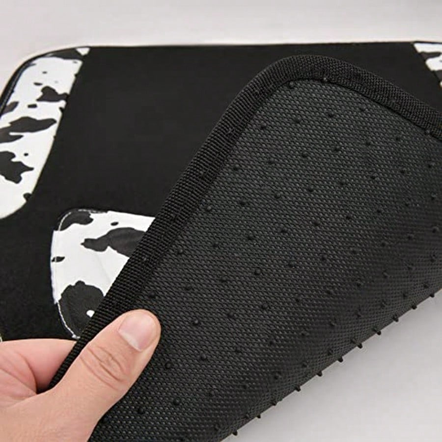 Of Univeral Fit Car Floor Ma Cow Print Car Ma Fit For UV Edan Truck Et Of 4pc Car Carpet With Driver Heel Pad And Nib Backing Or C Wen Girly Y Black White
