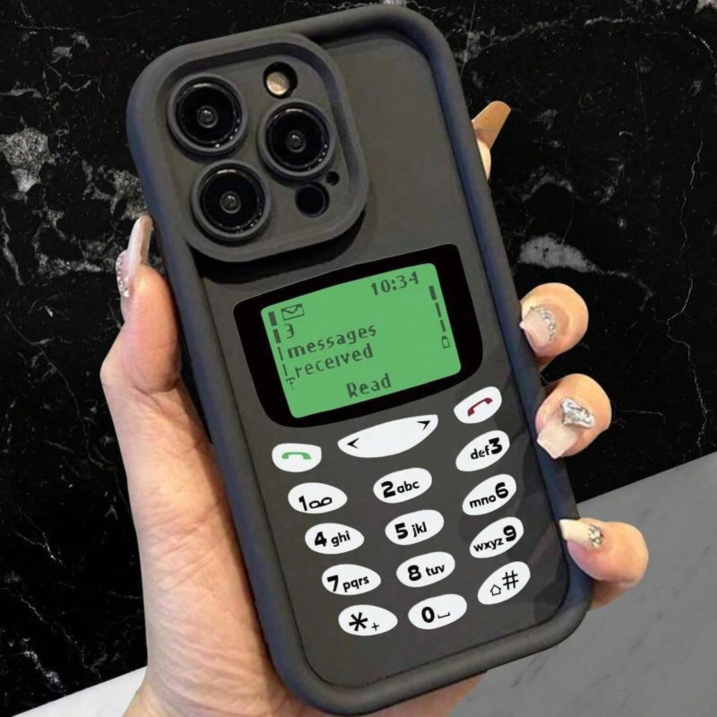 Phone Case: Retro Mobile Phone Pattern Phone Case, All-Round Shock-Proof Mobile Phone Protection Cover, Fashionable Mobile Phone Accessories, Suitable For IPhone 17, 16, 15, 14, 13, 12, 11 Pro Max Ser