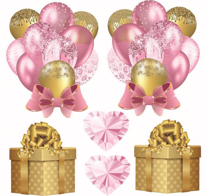 Pink and Gold 1 Half Sheet (Must Purchase 2 Half sheets - You Can Mix & Match)