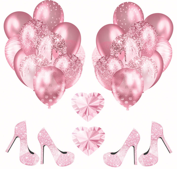 Pink Balloons 2 Half Sheet (Must Purchase 2 Half sheets - You Can Mix & Match)
