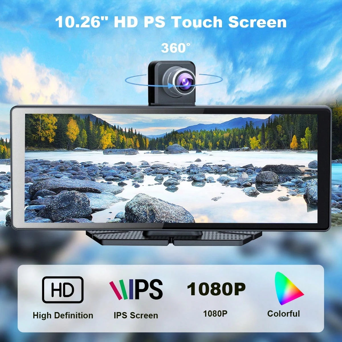 Portable Carplay Screen For Car, 7 Inch IPS Touchscreen Car Stereo Support Wireless Carplay Android Auto Autoradio Support MirrorLink FM AUX