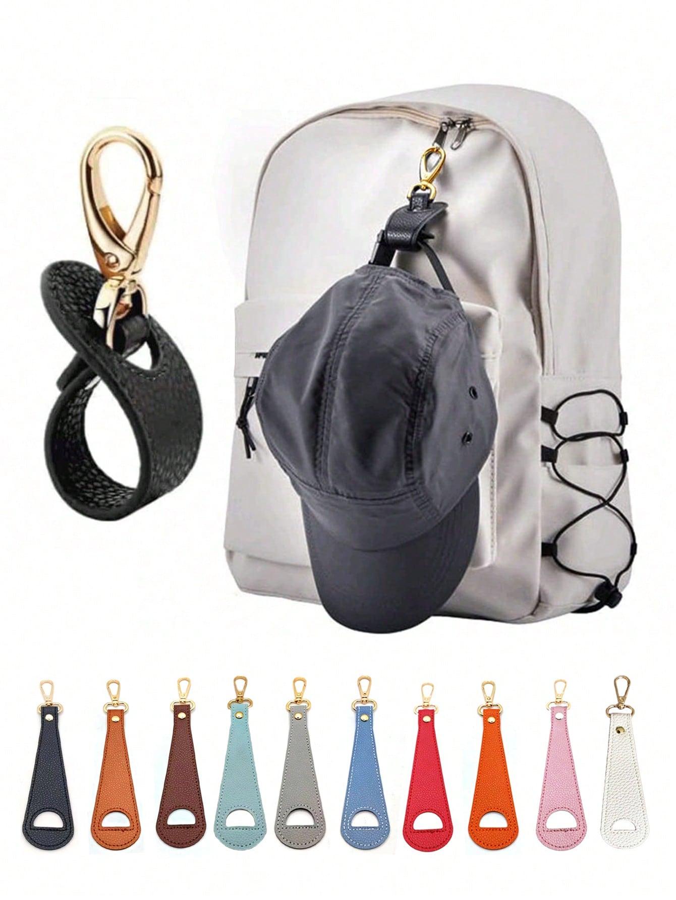 Portable Travel Cap Clip, Compact Baseball Cap Clip, Travel Cap Clip, Woven Travel Cap Clip Bag, Suitable For Backpack Travel, Protects Hats From Falling Damage, Travel Outdoor Backpack Clip Organizer