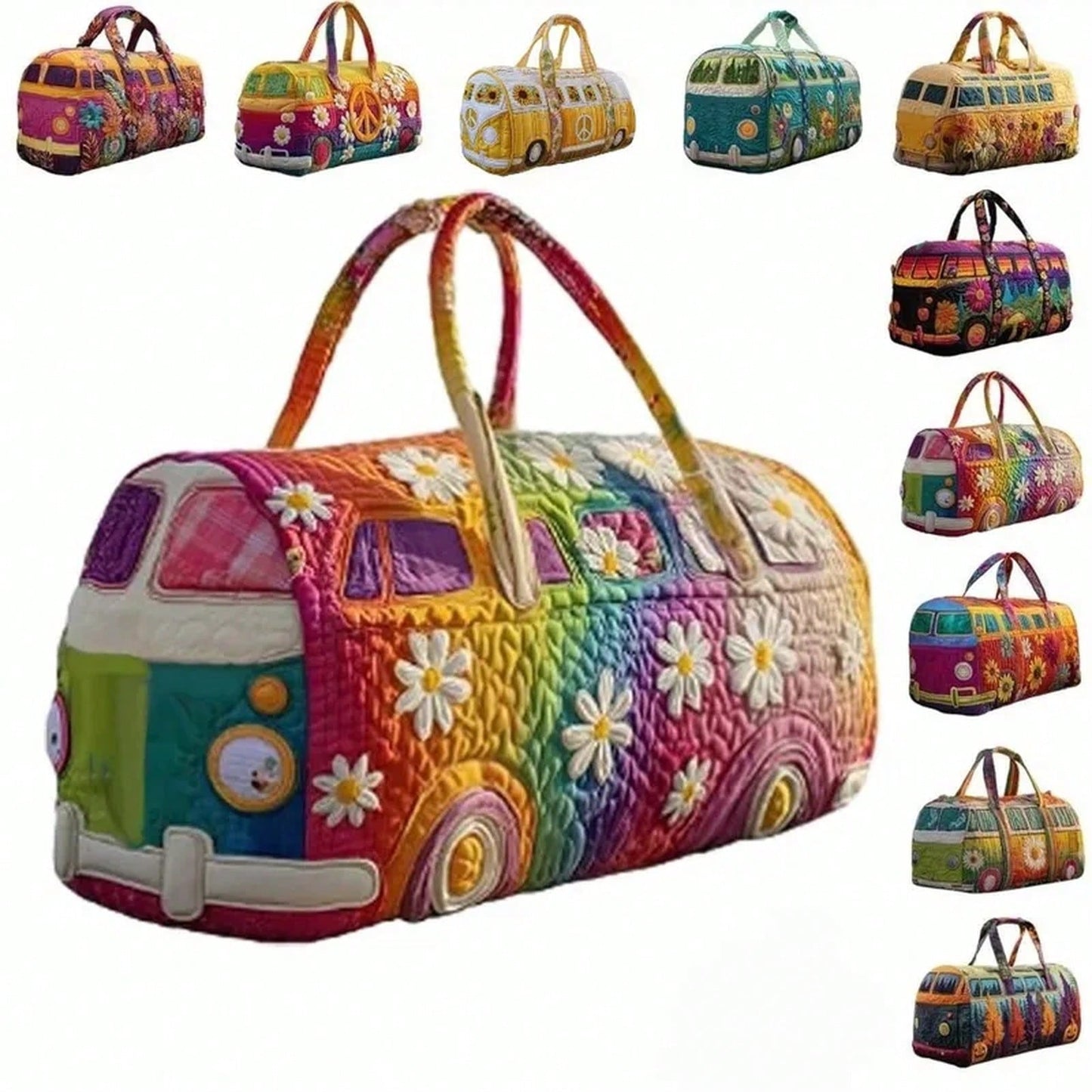 Quilted Duffle Bag Large Capacity 3D Quilting Craft Travel Duffel Bag Tote Bags Short-Distance Handbag