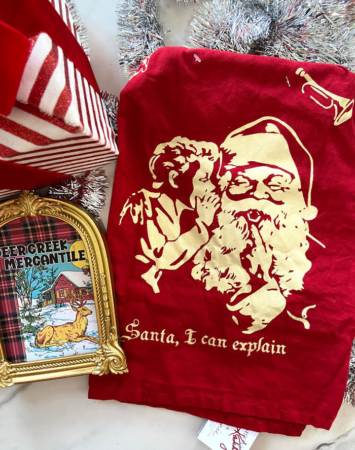 Santa I Can Explain Kitchen Towel - Deer Creek Mercantile