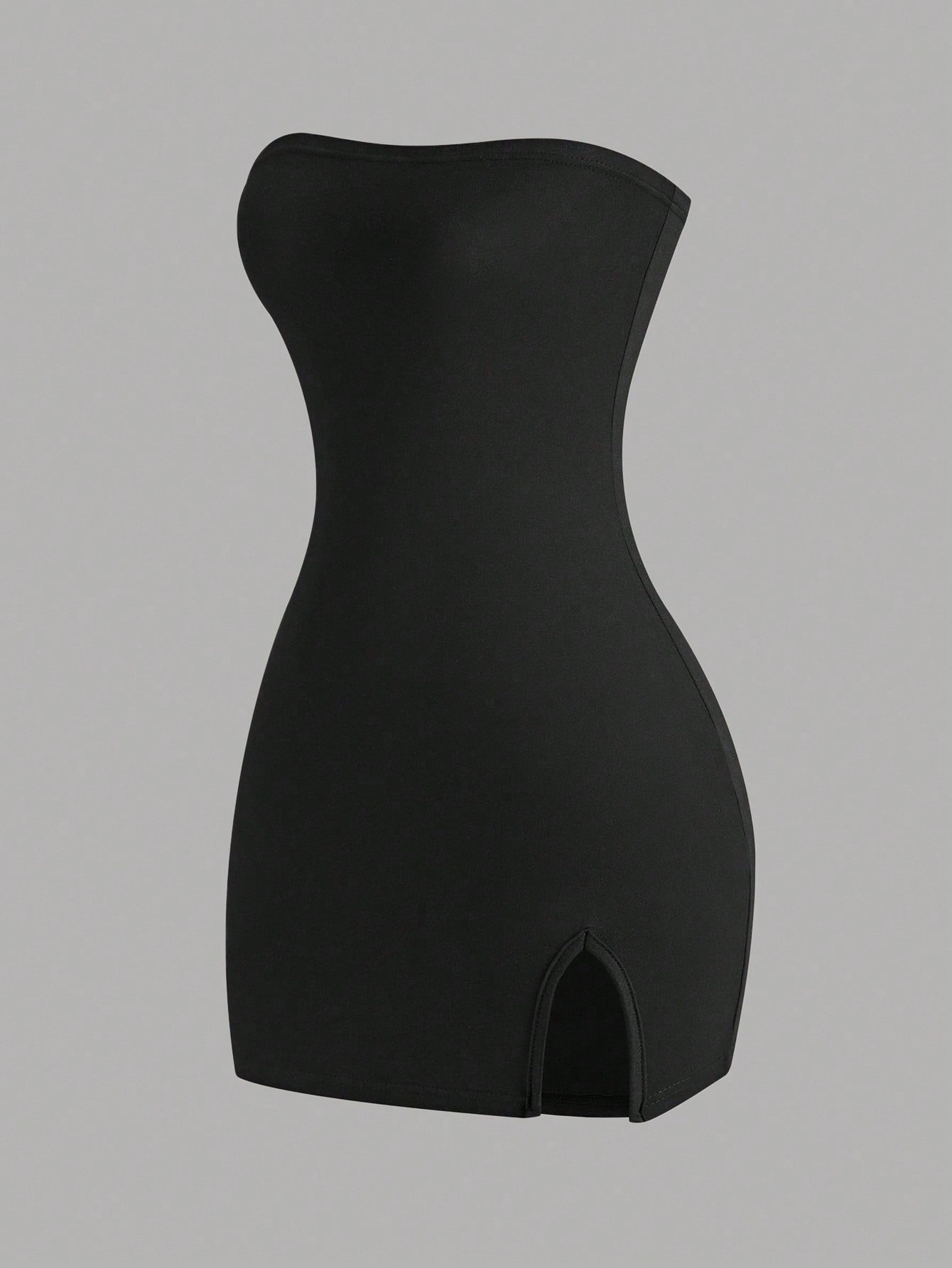 Sweetra Women'S Black Strapless Dress Mini Short Women Outfit