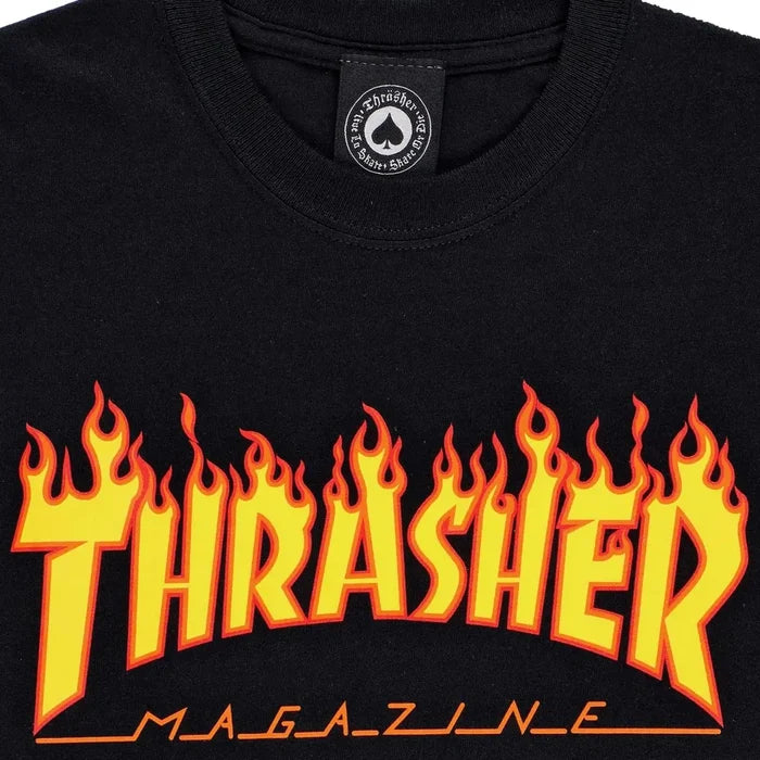 Thrasher Flame Longsleeve logo Black