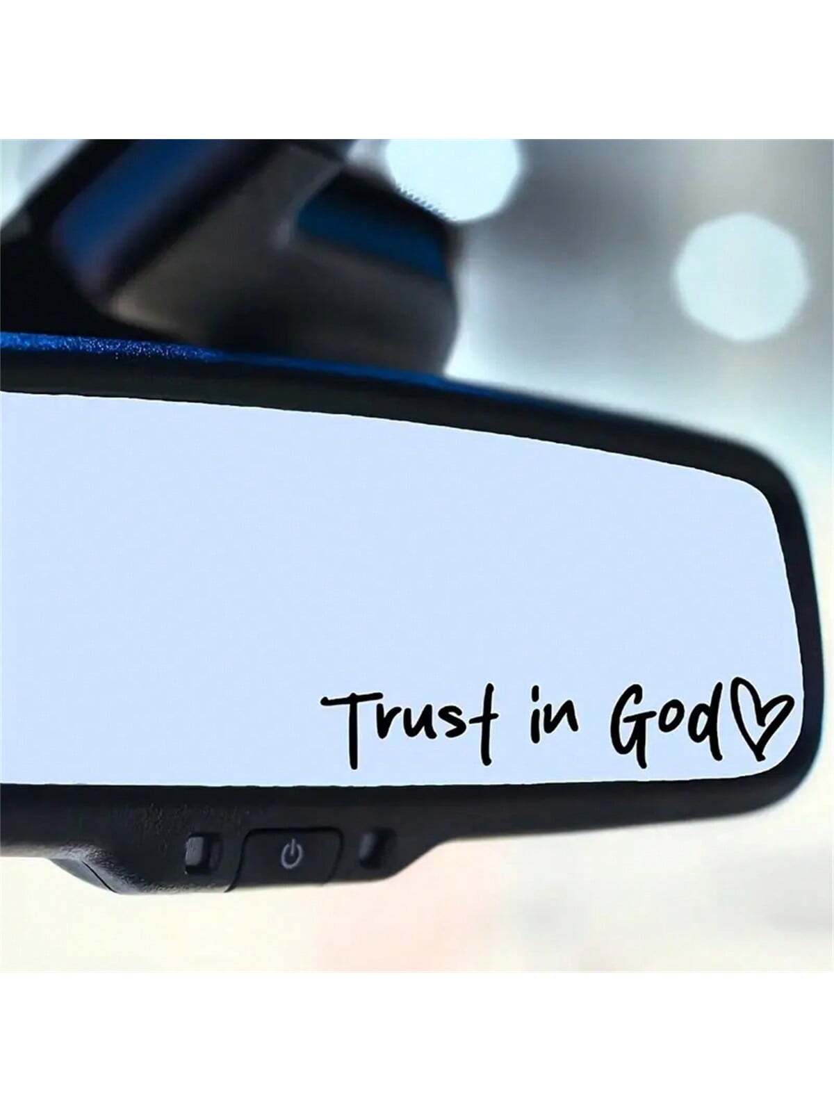 Trust In God, Faith Hope Love, Self-Adhesive Shiny Look, Teacher Religious Gifts, "Trust In God" With Heart Graphics- Christian Church Decorations For Churches, Homes, Schools And Offices!