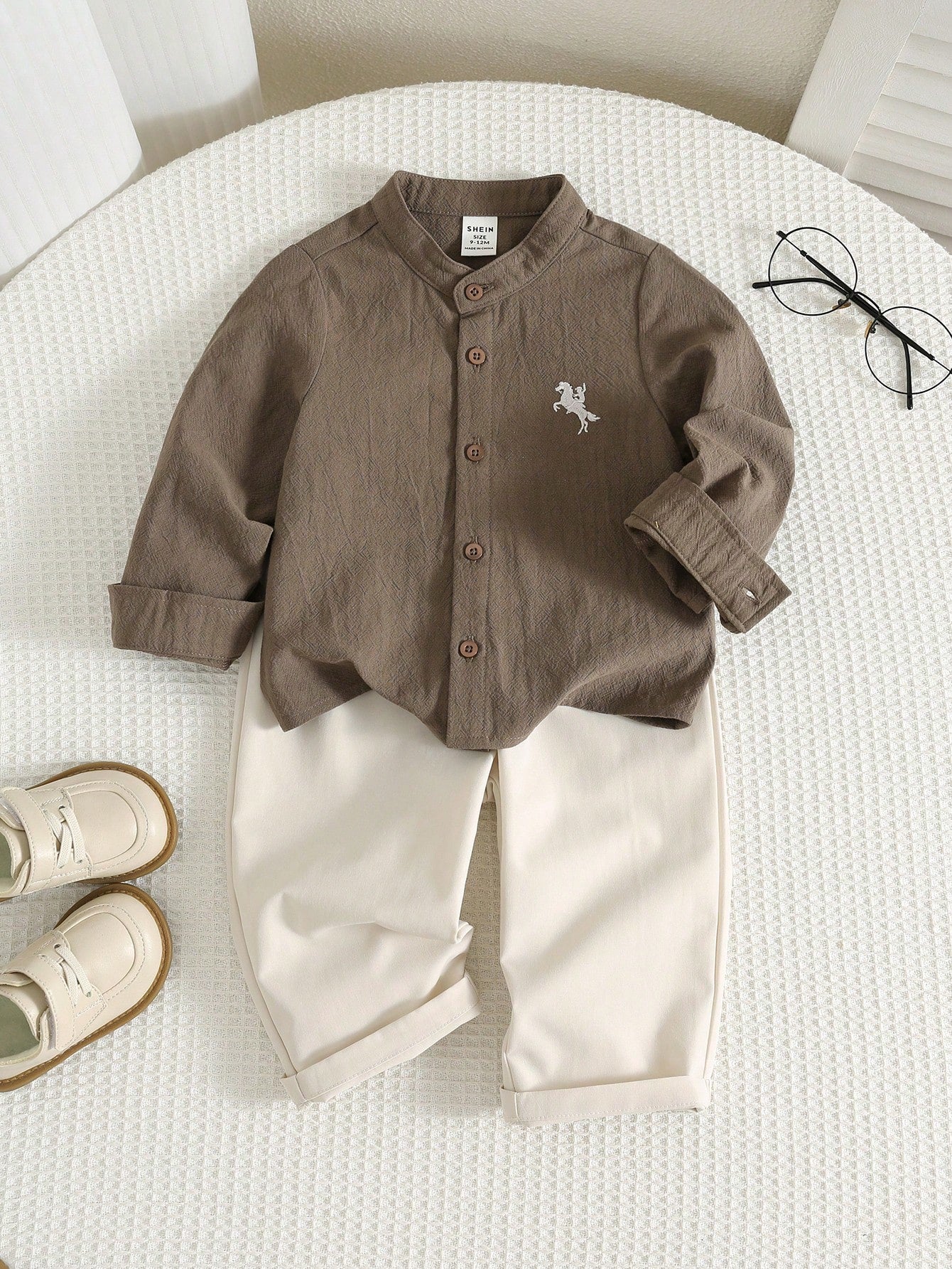 Unisex Baby Boy/Girl Baby Boy 2pcs Autumn/Winter Casual Vintage Style Long Sleeve Shirt And Long Pants Set, Baby Boy Outfit Sets, Baby Boy Clothes, Squishy, Vintage