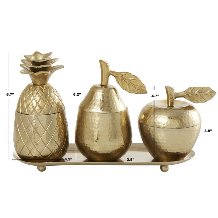 Urban Designs 4-PC Decorative Table Centerpiece Storage Jar Set - Gold
