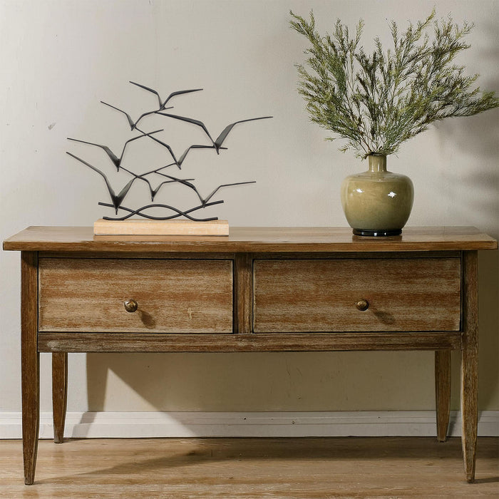 Urban Designs Unity 14-Inch Metal and Wood Flock Of Birds Tabletop Decor