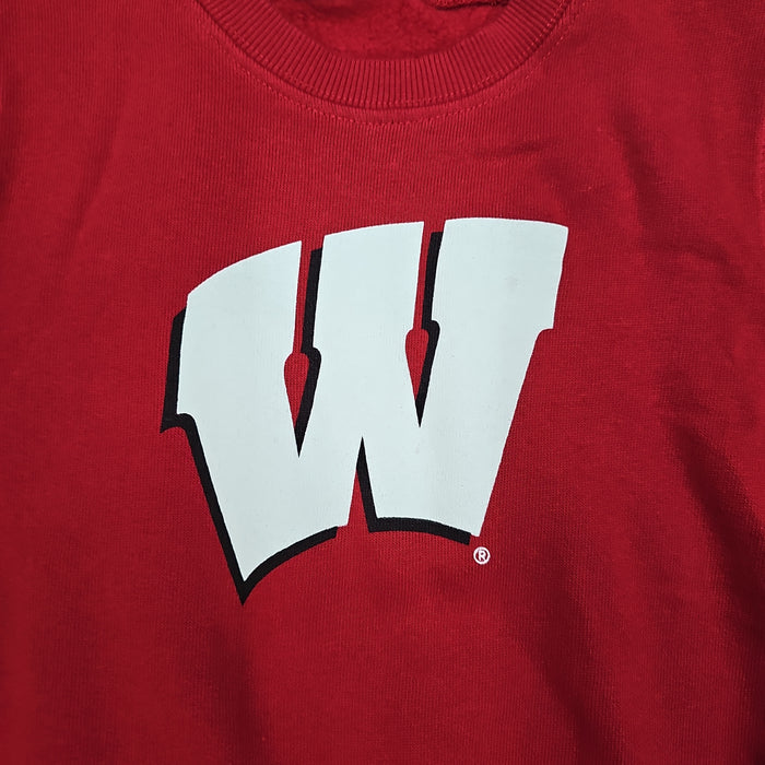 Wes and Willy Wisconsin Badger FLEECE CREW CHERRY SWEATSHIRT