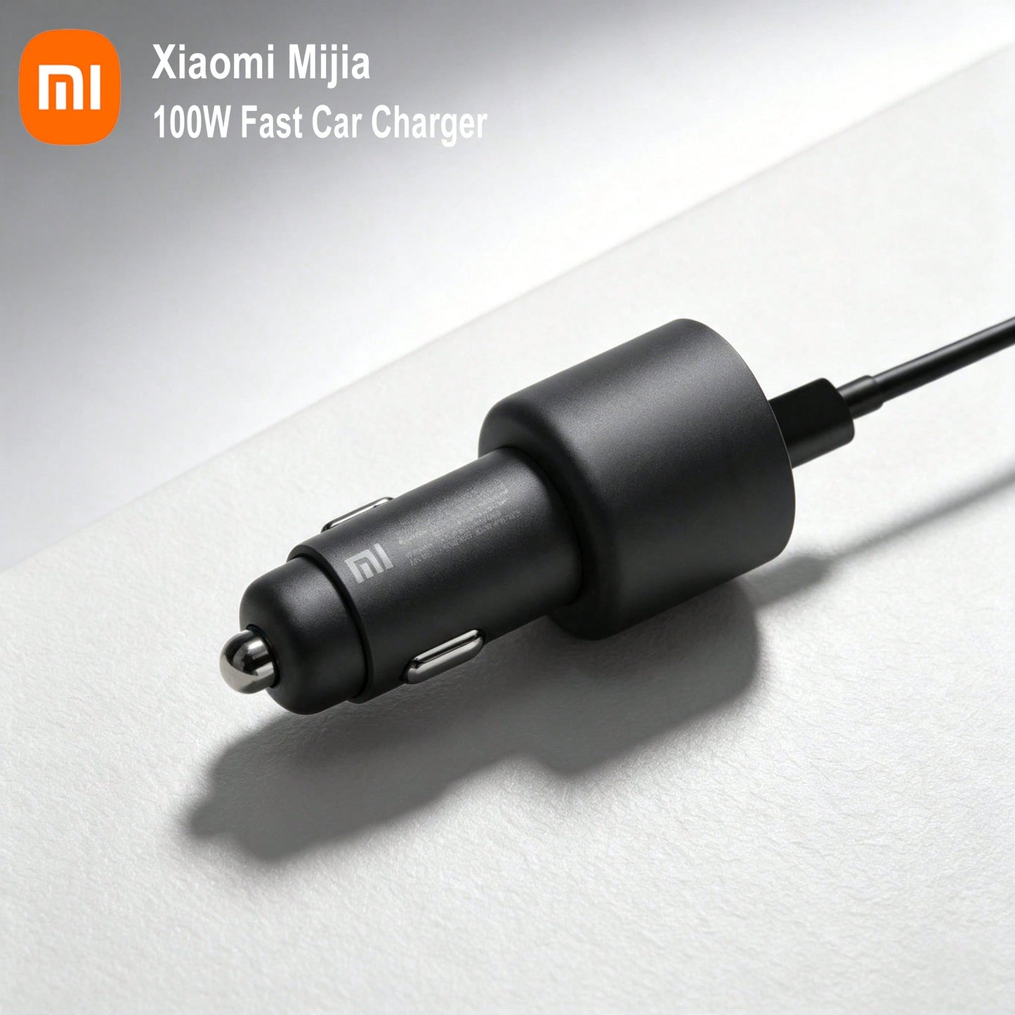 Xiaomi Mi Home 100W Car Fast Charger, 1A1C Dual Port USB-A+USB-C Car Power Adapter, LED Ambient Light Car Charger, Portable PD Fast Charging Adapter, Suitable For Smartphones, Laptops, Tablets, IPhone