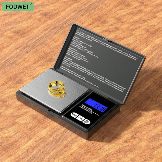 0.01g Precision Electronic Scale, Suitable For Gold And Jewelry; 200g And 500g Capacity Mini Electronic Pocket Scale; Lightweight Scale, Accurate And Convenient Weighing; Powered By 2 AAA Batteries (B