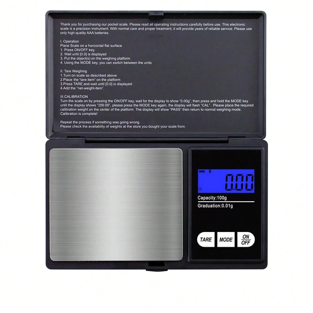 0.01g Precision Electronic Scale, Suitable For Gold And Jewelry; 200g And 500g Capacity Mini Electronic Pocket Scale; Lightweight Scale, Accurate And Convenient Weighing; Powered By 2 AAA Batteries (B