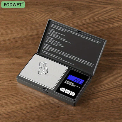 0.01g Precision Electronic Scale, Suitable For Gold And Jewelry; 200g And 500g Capacity Mini Electronic Pocket Scale; Lightweight Scale, Accurate And Convenient Weighing; Powered By 2 AAA Batteries (B