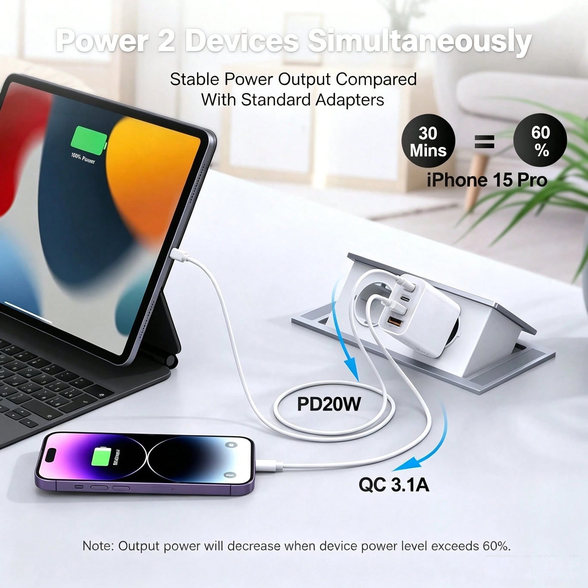 1/2/3pcs 55W 4-Port Power Adapter With 2 USB-A And 2 USB-C Ports, Compatible With IPhone 17/16/15/14/13/12 And Galaxy S26/S25/S24/S23 Series Phones, Suitable For Home, Office And Travel Daily Power Su