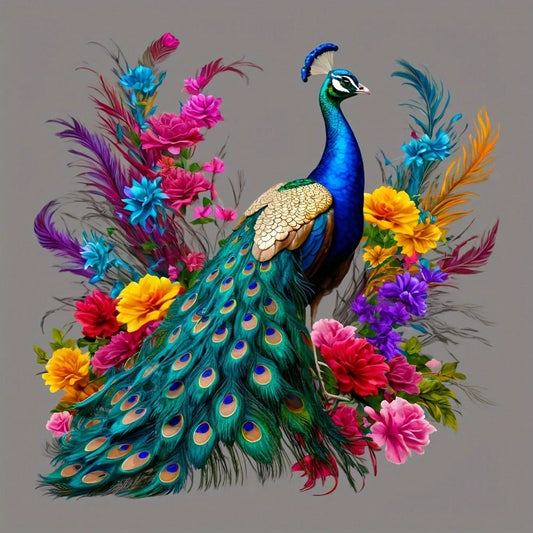 1/2/3PCS Peacock Pattern In Flower Cluster, Suitable For A-Grade Washable Iron-On Transfer Stickers, Applicable To T-Shirts, Masks, Vests, Jackets, Hoodies, Pillows, Jeans, Backpacks, Etc.