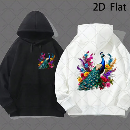 1/2/3PCS Peacock Pattern In Flower Cluster, Suitable For A-Grade Washable Iron-On Transfer Stickers, Applicable To T-Shirts, Masks, Vests, Jackets, Hoodies, Pillows, Jeans, Backpacks, Etc.