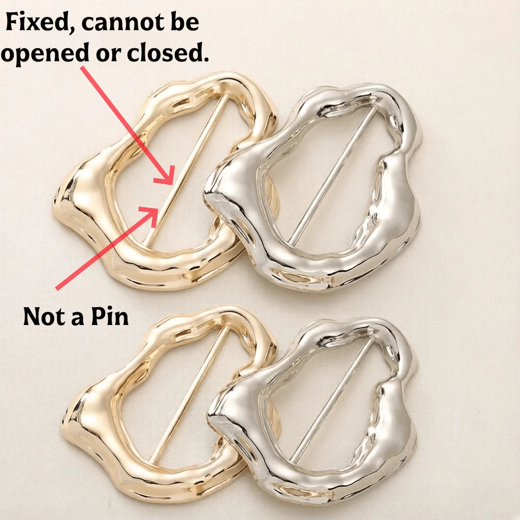 1/2/4/5/9pcs Metal Asymmetric Shaped Decorative Buckle Scarf Buckle Headscarf Buckle Clothing Corner Knot Buckle Swimsuit Buckle Dress Waist Buckle Coat Trench Coat Waist Buckle Belt Buckle Holiday Gi