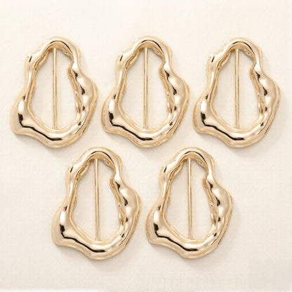 1/2/4/5/9pcs Metal Asymmetric Shaped Decorative Buckle Scarf Buckle Headscarf Buckle Clothing Corner Knot Buckle Swimsuit Buckle Dress Waist Buckle Coat Trench Coat Waist Buckle Belt Buckle Holiday Gi