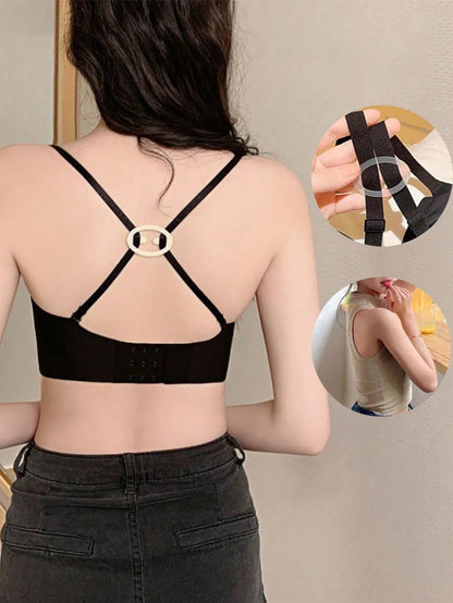 1/2/4/6/8/10pcs Invisible Anti-Slip Bra Strap Buckles- Cross Back Straps, Transparent Bra Buckles, Anti-Slip