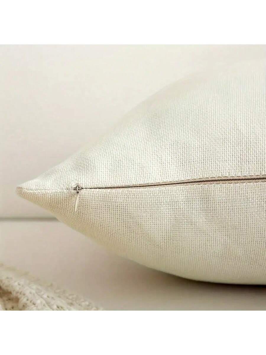 1/2/4pcs Coastal Linen Throw Pillow Covers, "Love You To The Beach And Back" Decorative Lumbar Pillow Shams, Machine Washable Zippered, Woven Fabric, Suitable For Various Room Types- Single Pack, Aut