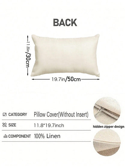 1/2/4pcs Coastal Linen Throw Pillow Covers, "Love You To The Beach And Back" Decorative Lumbar Pillow Shams, Machine Washable Zippered, Woven Fabric, Suitable For Various Room Types- Single Pack, Aut