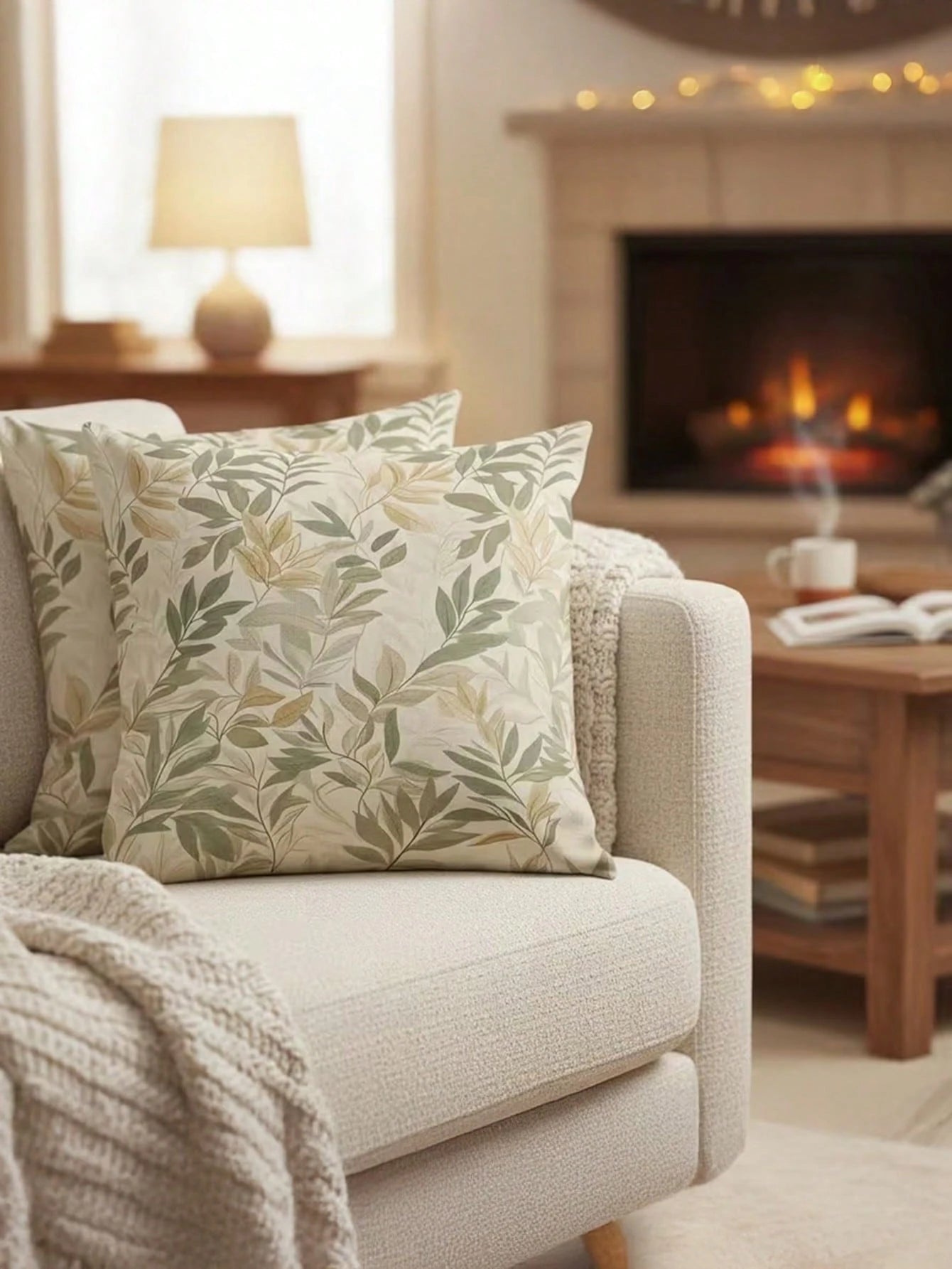1/2/4pcs Decorative Pillow Covers, Featuring Sunny Green Leaves And Plant Branches Patterns, Adding Cozy Decor To Sofa, Bedroom Or Living Room. These Washable Pillow Covers Are Perfect For Home Decora