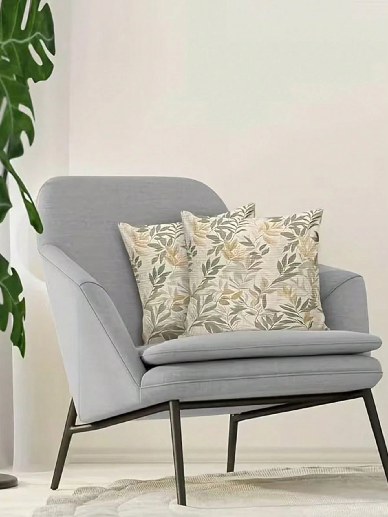 1/2/4pcs Decorative Pillow Covers, Featuring Sunny Green Leaves And Plant Branches Patterns, Adding Cozy Decor To Sofa, Bedroom Or Living Room. These Washable Pillow Covers Are Perfect For Home Decora