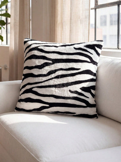 1/2/4pcs Leopard Print Plush Pillow Covers (18*18 Inches/Without Filler), Fashion Printed Square Cushion Covers, Soft Fluffy Throw Pillow Cases For Bedroom, Living Room, Sofa, Chair, Soft & Comfortabl