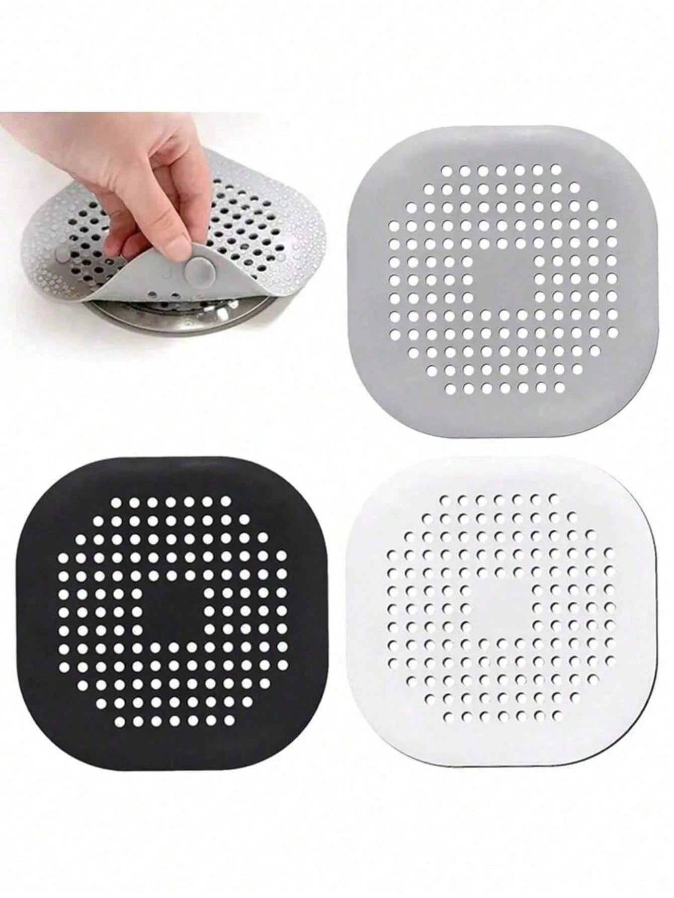 1/2/4pcs Silicone Bathtub Shower Hair Catcher Drain Stopper, Prevent Clogging And Odor, Suitable For Kitchen And Bathroom