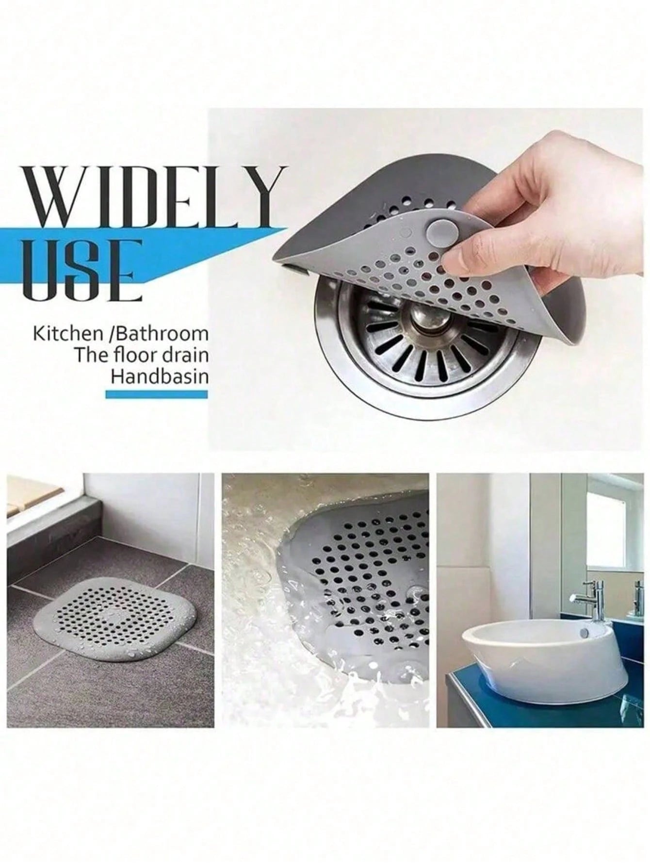 1/2/4pcs Silicone Bathtub Shower Hair Catcher Drain Stopper, Prevent Clogging And Odor, Suitable For Kitchen And Bathroom
