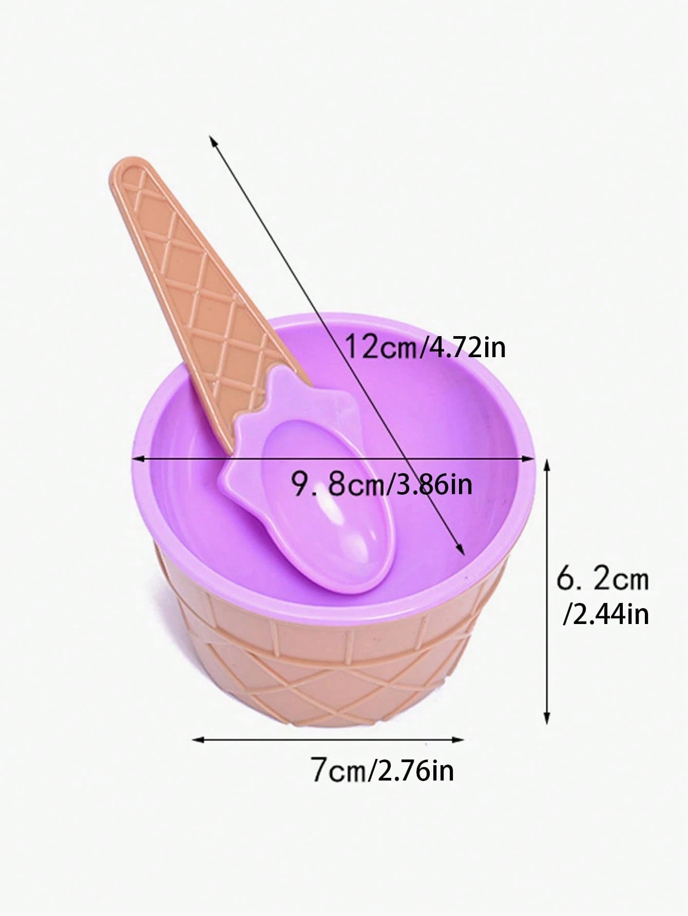 1/2/4set Ice Cream Bowl And Spoon Set,Reusable Ice Cream Cup,Random Set Of Ice Cream Birthday Party Decoration,Suitable For Wedding,Kitchen Accessories,Ice Cream Mould,Picnic Essentials,Holiday Essent